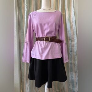 Banana Republic Lavender Long Bell Sleeves Top Size M Coquette Preppy